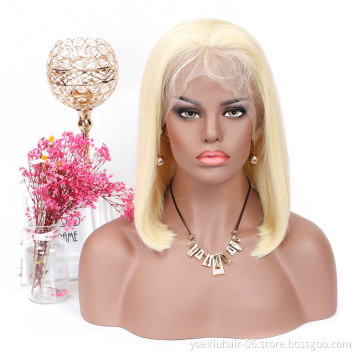 613 Blonde Full Lace Wig Brazilian Virgin Human Hair Wigs For Black Women,Short Bob Wig
